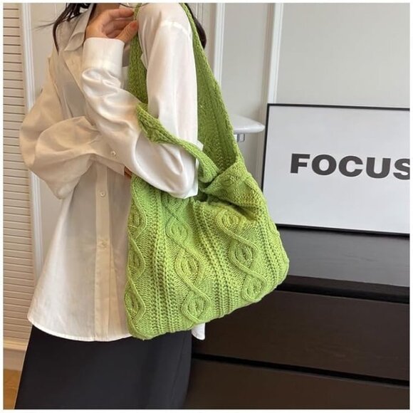 Trendy Crochet Mesh Tote Bag for Beach, Cute Aesthetic Knit Tote bag